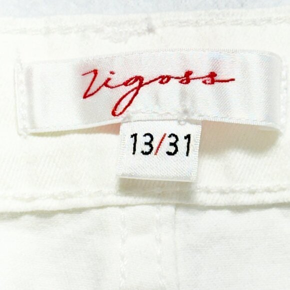Vigoss Women's Stretch High Rise Straight Leg Belted Ivory Jeans Size 13/31 NWT - Picture 6 of 12